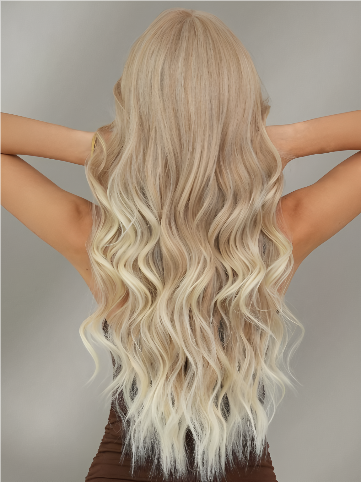 Long hair-Wavy hair-Golden