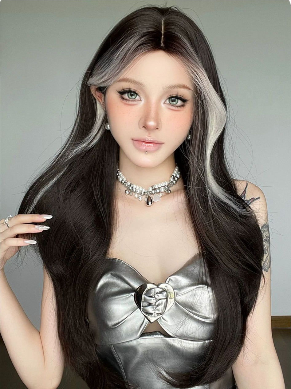 Long hair-Wavy hair-Black