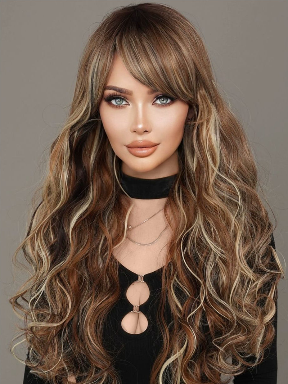 Long hair-Wavy hair-Brown