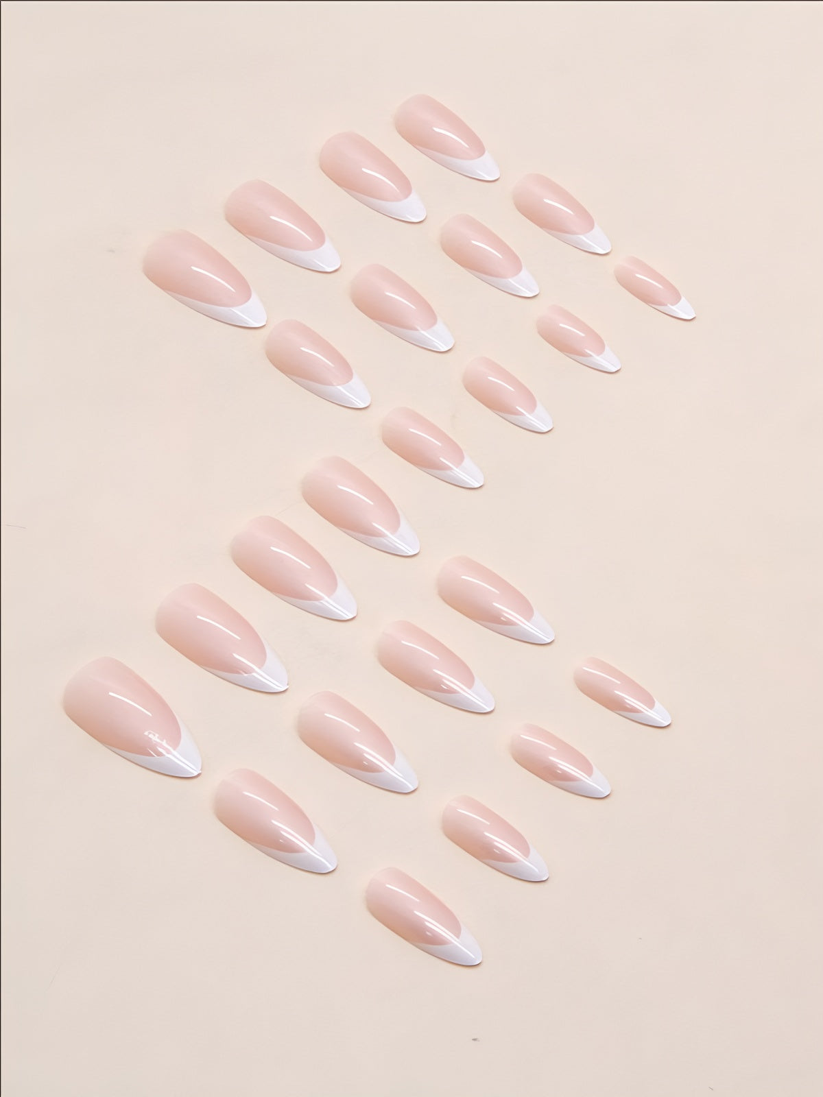Press-on nail tips - Aurora French manicure