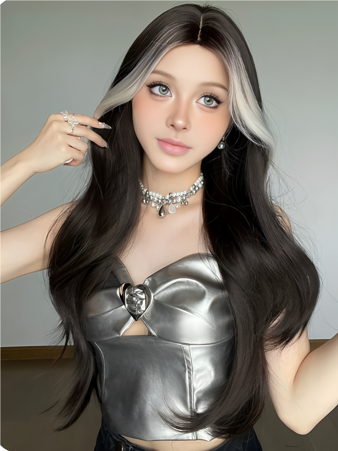 Long hair-Wavy hair-Black
