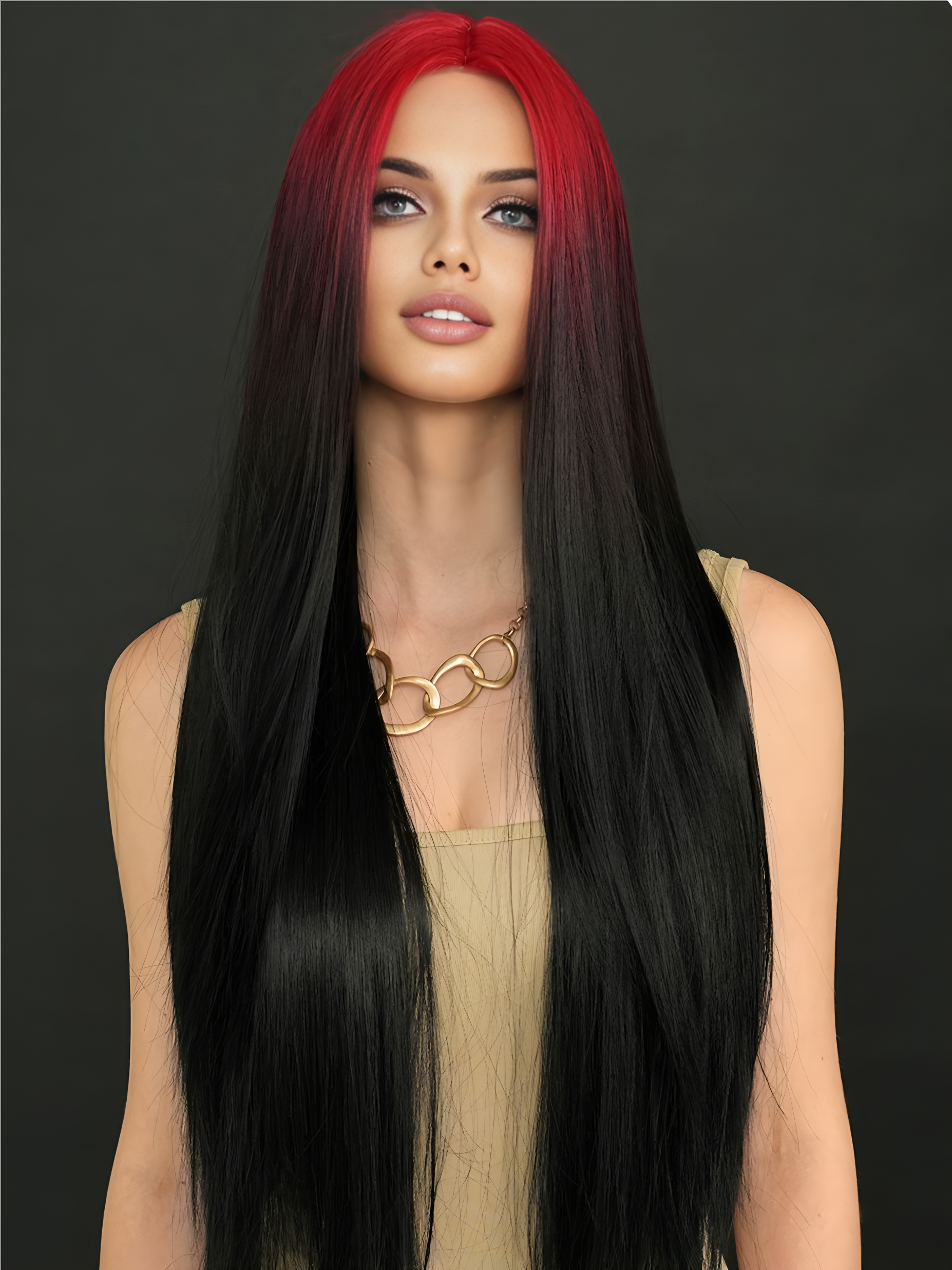 Long hair-Straight hair-Black
