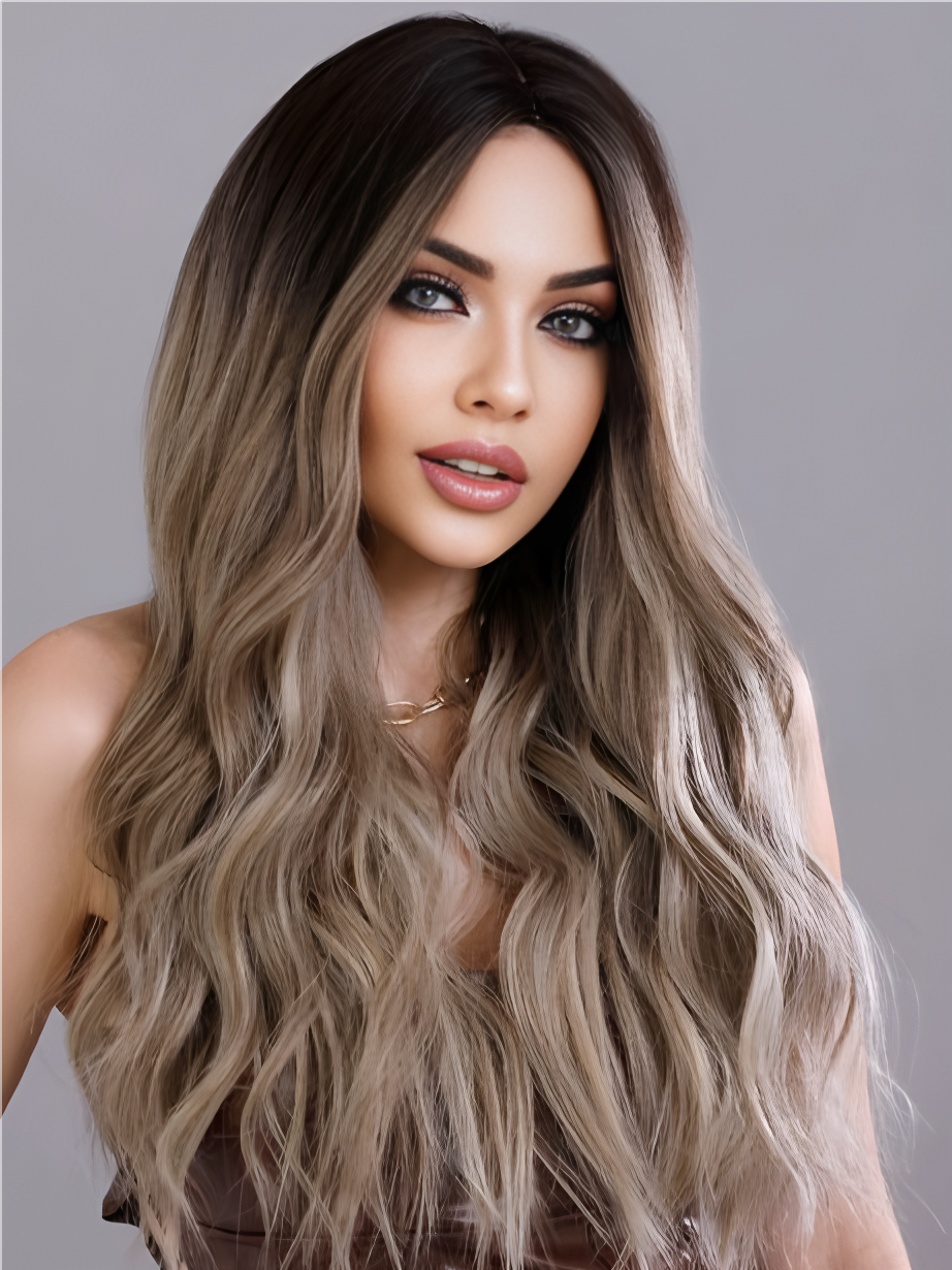 Long hair-Wavy hair-Brown